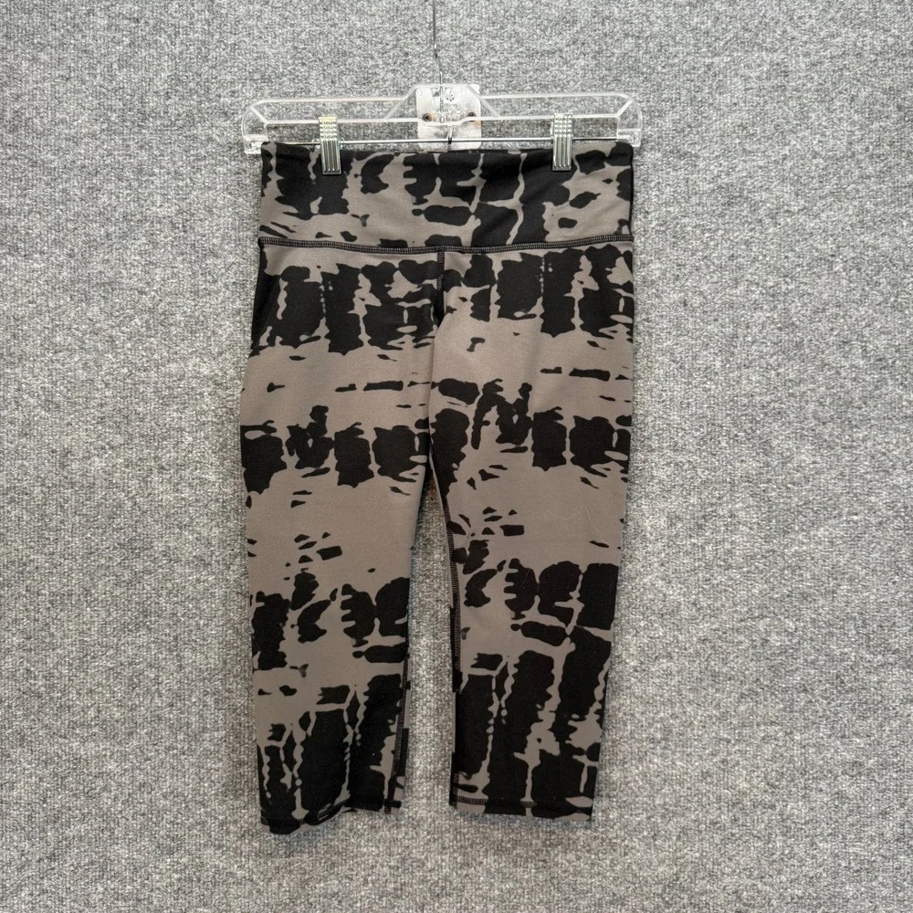 Alo Yoga Leggings Women XS Gray Black Tie Dye Cropped Athletic‎ Workout Capri